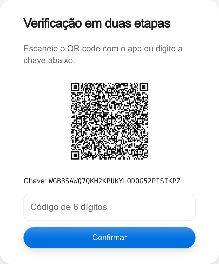 Configuração da verificação em duas etapas